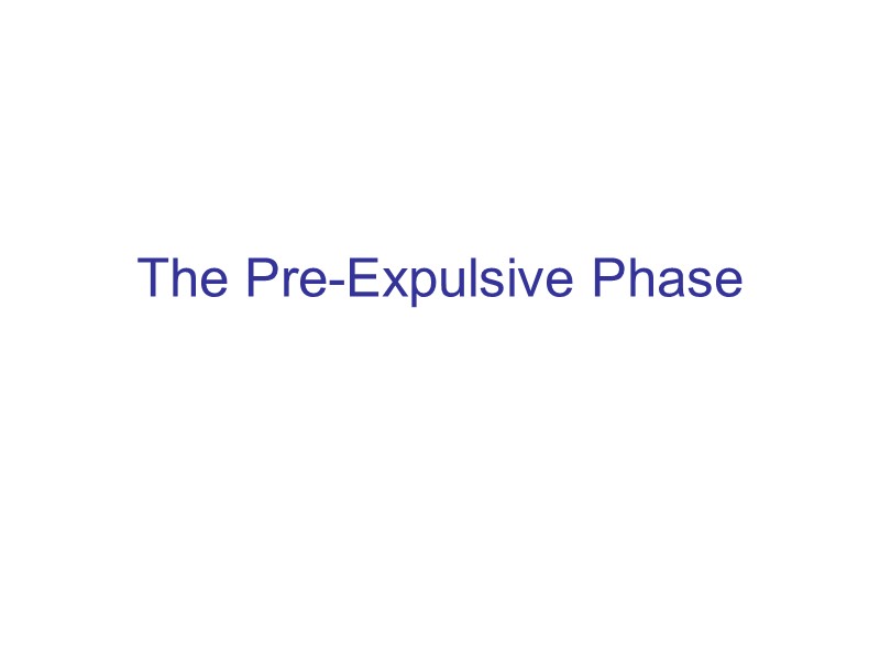 The Pre-Expulsive Phase